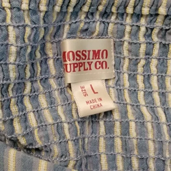 White & Blue Striped Strapless Mossimo Supply Co. Dress, Size L - Picture 7 of 10